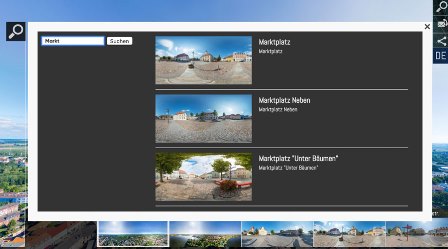 Use the search function in your 360° tours to quickly find content in the tour that interests you.